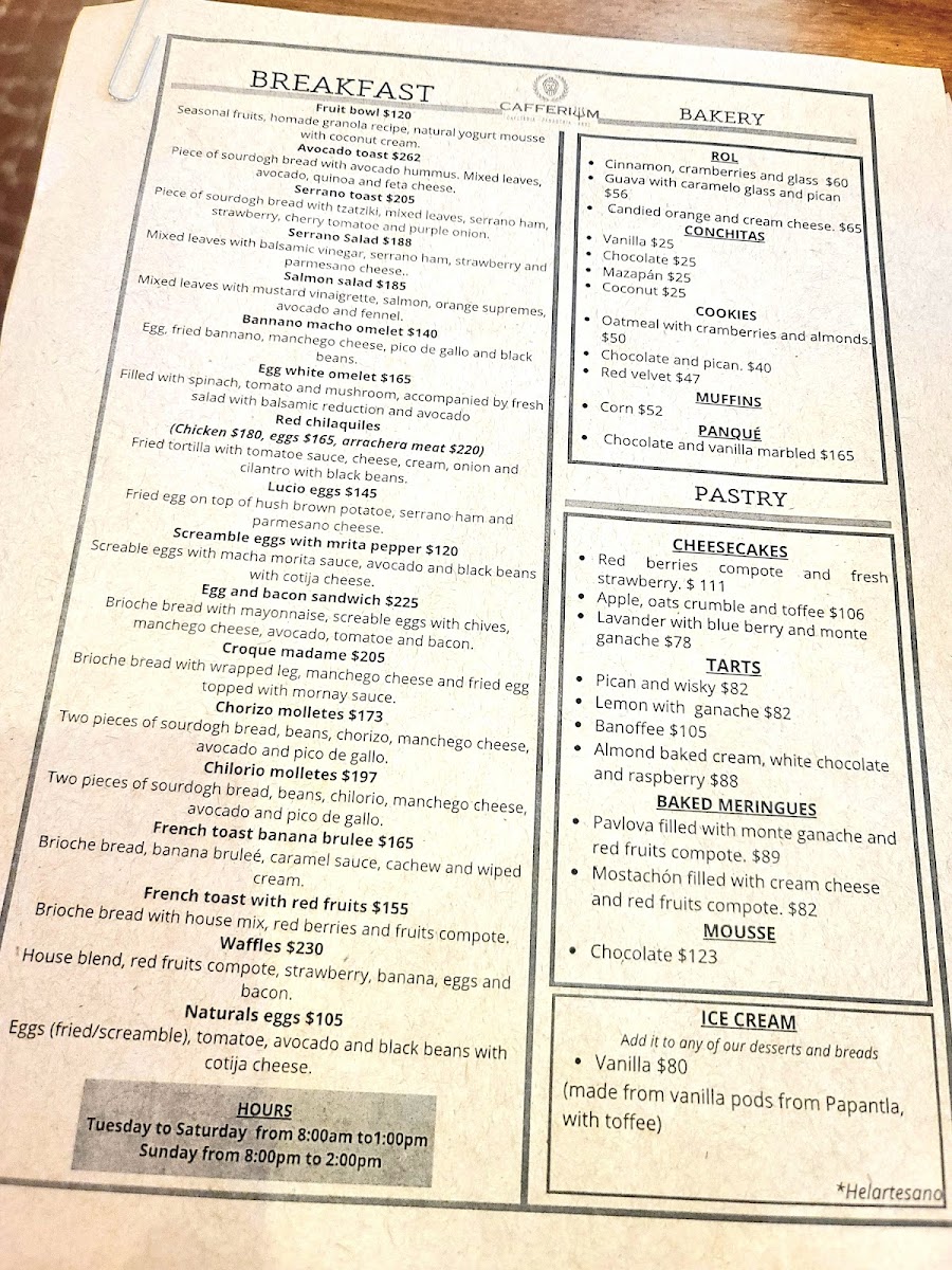 CaffeRium Menu - Image 1